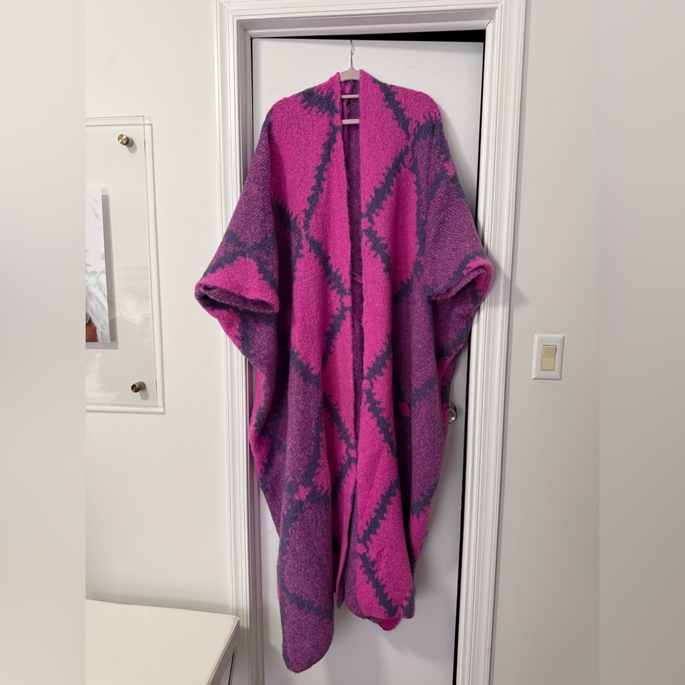 New full length cardigan sweater plus size pink/gray Torrid Lane Bryant Eloquii - Picture 2 of 5